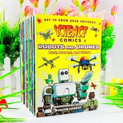 14 Books Science Comics English Popular science cartoon for children Early Childhood words learning gift For kids