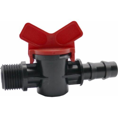 2PCS 1/2" Pipe to DN16(mm) PE Pipe Valve Switch Garden 1/2" Male By-pass Valve Drip Irrigation Tools Watering System Fittings