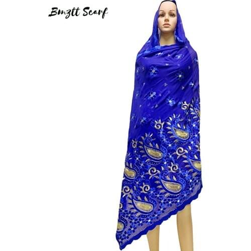 2020 New African Women Scarf , Muslim hijabs Leaf Design Big Cotton Scarf Hijab Scarf big size scarf for shawls BF-035