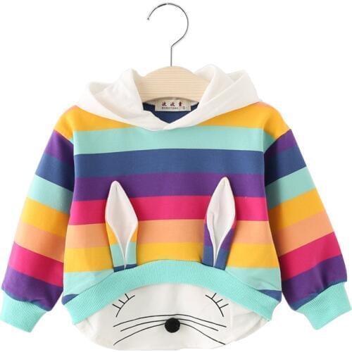 2020 New Spring Autumn Baby Girls Clothes Cotton Hooded Sweatshirt Cartoon Kids Casual Sportswear Infant Clothing
