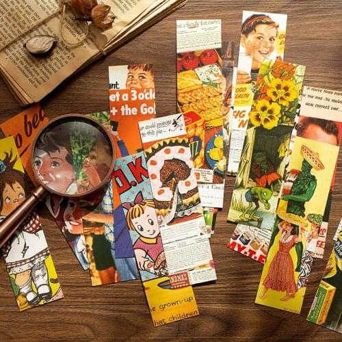 30 Pcs/Set Retro Impression Series Paper Bookmark Character illustration Book Reader Page Markers Gift Stationery