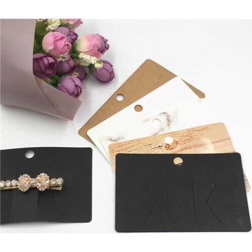 50Pcs Multi-Style Paper Hairpin Card 6.5x10cm Vintage Jewelry Display Cards DIY Woman Hair Ornaments Clip Packaging Cards