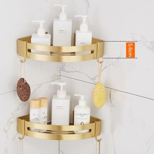 Aluminum Bathroom Shelf Multi-function Wall Mount Storage Rack Waterproof Punch-free Shampoo Sundries Holder Bathroom Organizer