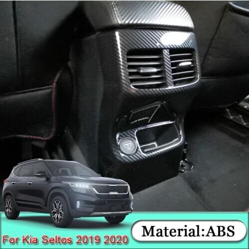 Fit For Kia Seltos 2019 2020 Car Styling ABS Car Armrest Box Kick-proof Sequins Rear Air Outlet Sticker Sequins Auto Accessories