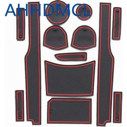 Car Anti-Dirty Pad Door Groove Gate Slot Cup Armrest Storage Pad Anti-Slip Mat For Kia Soul With Armrest Box Edition