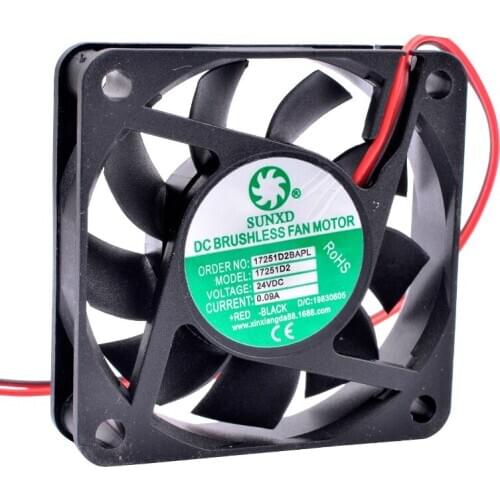 Brand new 6cm 6015 60x60x15mm DC24V 0.09A 2 lines cooling fan for inverter/constant current transformer power supply
