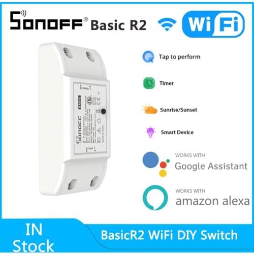 Itead Sonoff Basic R2 Wifi DIY Smart Wireless Remote Switch Smart Scene Voice Control Via Alexa Google Home Via EWeLink App