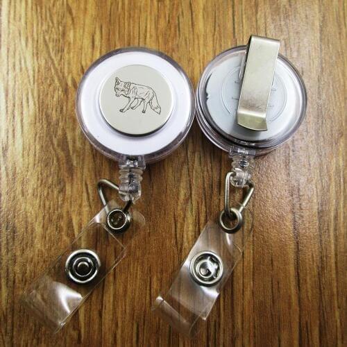 Fox ID Badge Reel gift for him/her friend family retractable recoil id badge holder work fun