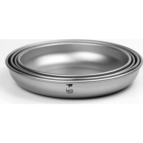 Keith Titanium Saucer Dishes Set Outdoor Tableware Camping Hiking Plates Cutlery Picnic Plate Ti5372 Dropshipping