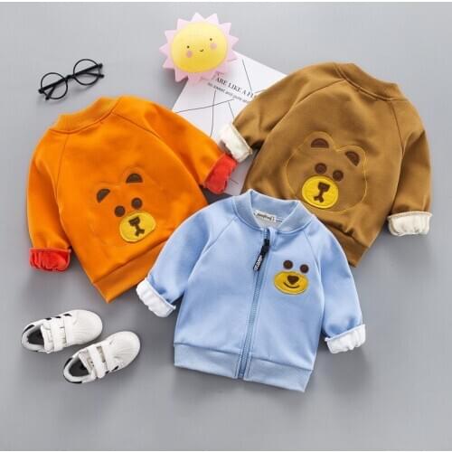 Winter Autumn Thicken Jacket Boys Girl Kids Bear Printed Coats Fashion Children Coat for toddler jacket Cotton Warm