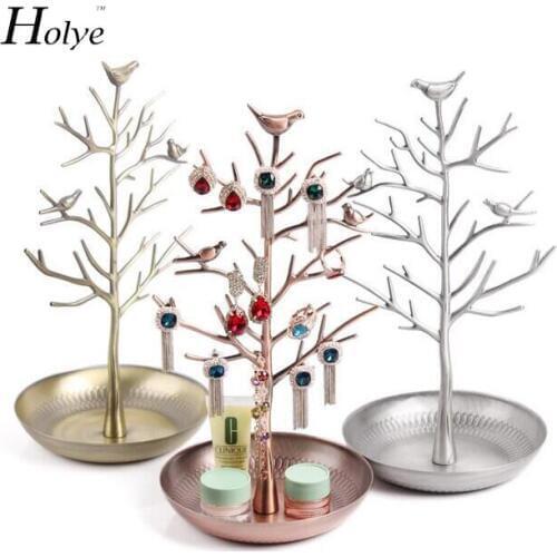 Free Shipping Retro Jewelry Watch Bird Tree Stand Display Organizer Holder Show Jewelry Holder Ring Display