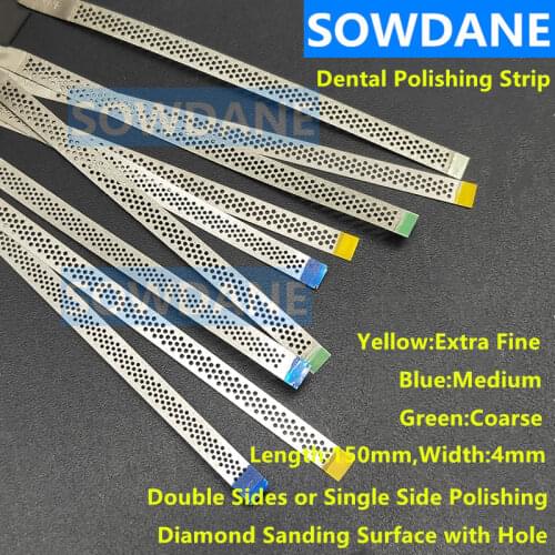 Dental Metal Polishing Stick Polish Strip with Single Side of Diamond Sanding Surface with hole Teeth Whitening Materials 4mm