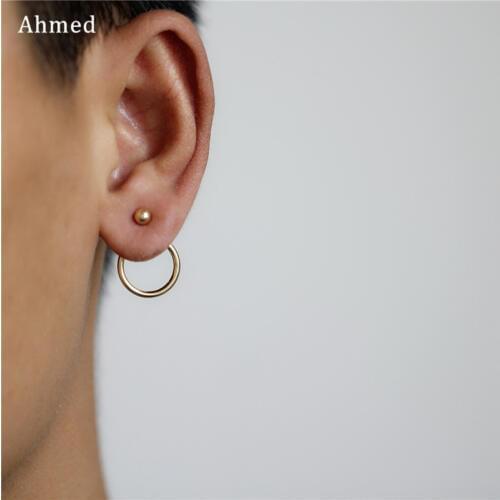 Ahmed Personality Super Circles Studs Earrings for Women Fashion Gold Silver color Jewelry Bijoux Trendy Statement Earring 2019
