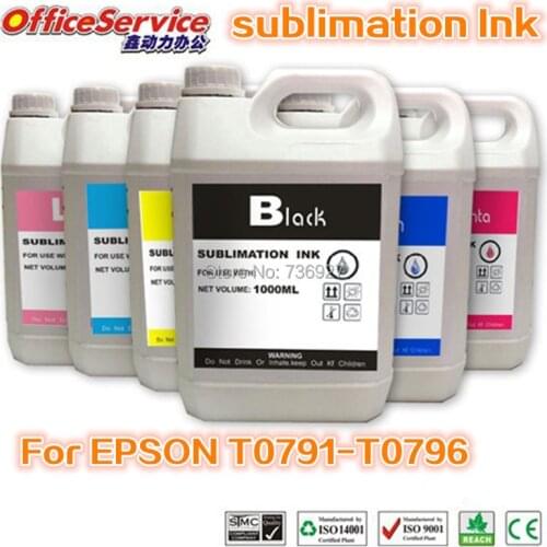 6X1000ML T0781-T0786 Sublimation Ink specialized For Epson Stylus Photo R260 R280 R380 RX580 RX595 RX680 Artisan 50 Printer