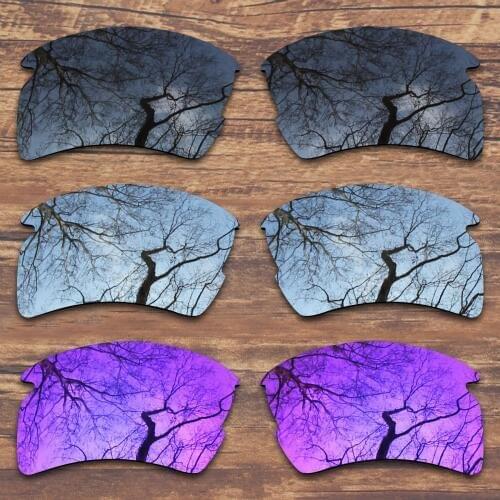 ToughAsNails 3 Pairs Black.Silver.Purple Polarized Replacement Lenses for Oakley Flak 2.0 XL OO9188 Sunglasses