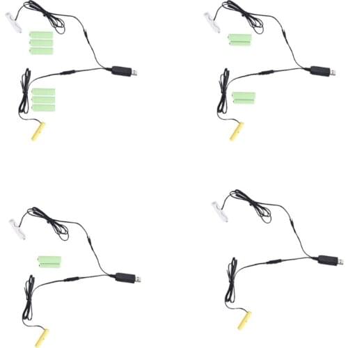 USB to AAA+AA Battery Eliminator Power Cable for remote Control Toys Christmas Light Lamp Flashlight Clock and more H3CA
