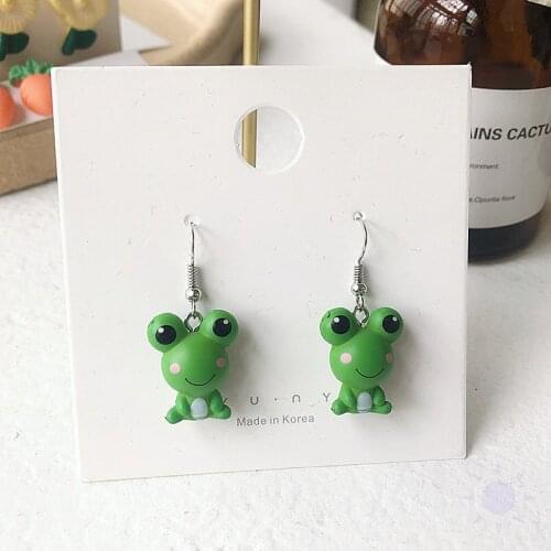 2020 New Creative Funny Frog Animal Dangle Earrings For Women Girls Kids Best Gift Charm Cartoon Drop Earrings Fashion Jewelry