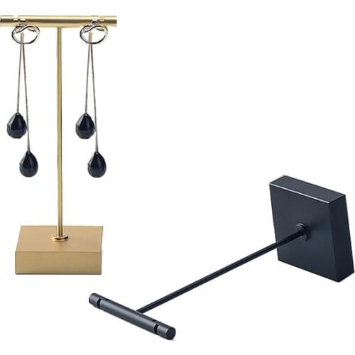 Alloy Earrings Display T-Shape Stand Showcase Jewelry Organizer Holder Earring Jewelry Display Ornament Hanger Stand