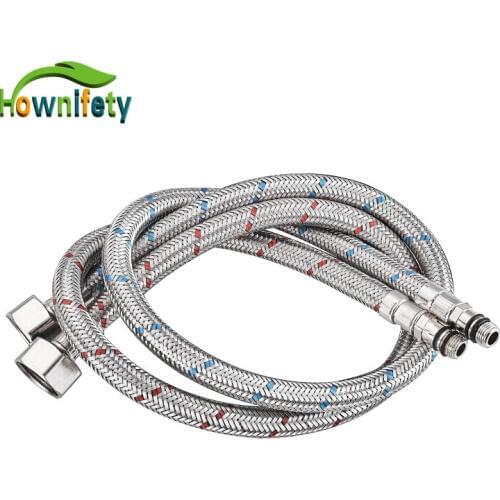 Hownifety G1/2 G3/8 G9/16 Plumbing Hoses Stainless Steel Flexible Plumbing Pipes 40cm Cold and Hot mixer Water Pipe Hoses