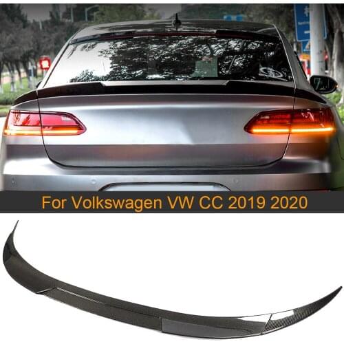 Car Rear Spoiler Wing For Volkswagen VW CC 2019 2020 Rear Trunk Spoiler Boot Lip Wing Real Carbon Fiber