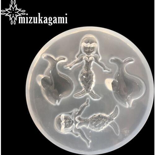 1pcs UV Resin Jewelry Liquid Silicone Mold Mermaid Dolphin Molds For DIY Intersperse Decorate Making Jewelry