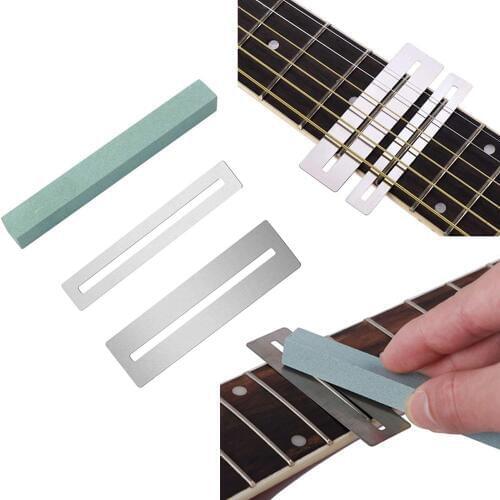 Guitar Luthier Tool kit 2pcs Guitar Bass Fretboard Fret Protector Fret Sanding Polished Grinding Stone For Guitar Accessories