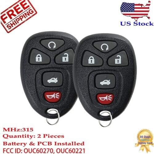 2x 2007 2008 2009 2010 2011 for Chevrolet Impala Buick Lucerne Cadilac DTS Car Remote Key Fob Keyless Entry Remote OUC60270