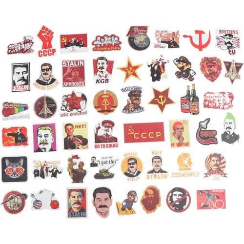 50 PCS Mixed Soviet Union Stalin USSR CCCP Stickers PVC Luggage Skateboard Sticker Stick On Bicyc leandbags Fridge Car