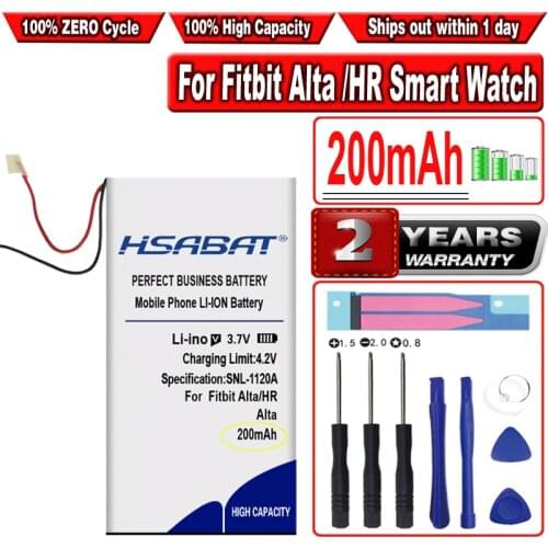 HSABAT 200mAh Watch Battery for Fitbit Alta HR AltaHR / for Fitbit Alta 2-wire