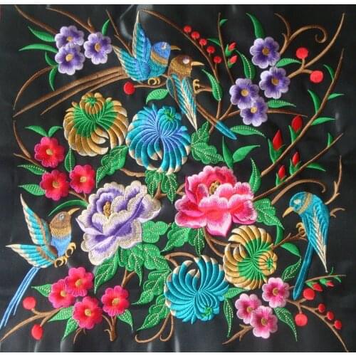 Miao stitch satin fabric embroidery patch garment bag home textile applique trim ethnic nepal tribal india boho gypsy hmong DIY