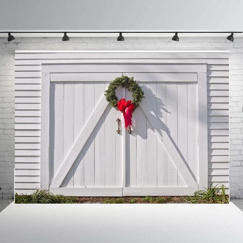 BEIPOTO Christmas Photo background Xmas Backdrop white wooden wall wreath photo booth studio props photocall shoot decor B-491