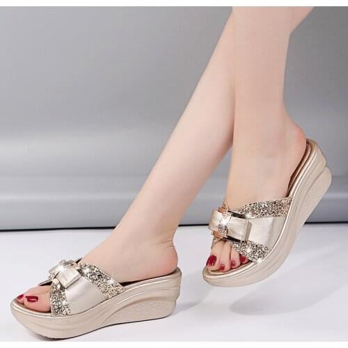 Comemore 2021 Summer Womens Fashion Slippers Women Open-toed Slippers Light Flat Heel Womens Shoes Comfortable Wedge Sandals