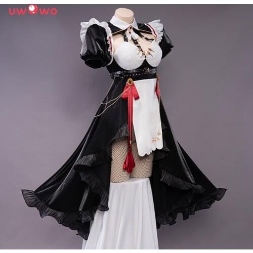 Plus Size PRE-SALE Exclusive Authorization UWOWO Game Genshin Impact Rosaria Maid Cosplay Costume Carnival Halloween Christmas