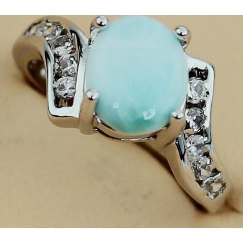 Fleure Esme Larimar Engagement Wedding rings jewelery for women accessories Bohemia alibaba-express Rhodium Plated R3533 size 8