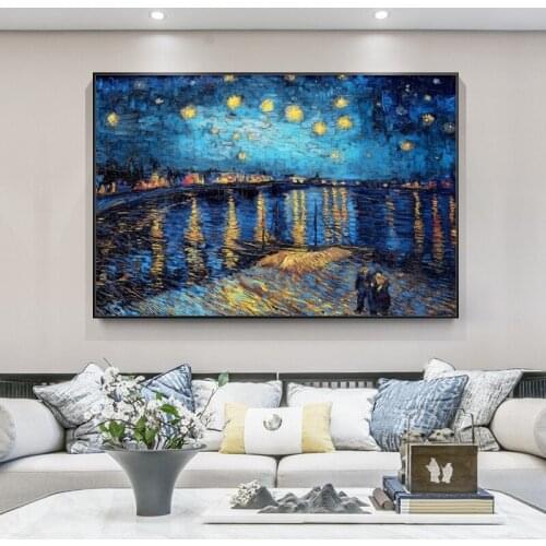 Starry Night Over the Rhone By Van Gogh Canvas Paintings On the Wall Art Posters And Prints Impressionist Art Pictures Cuadros
