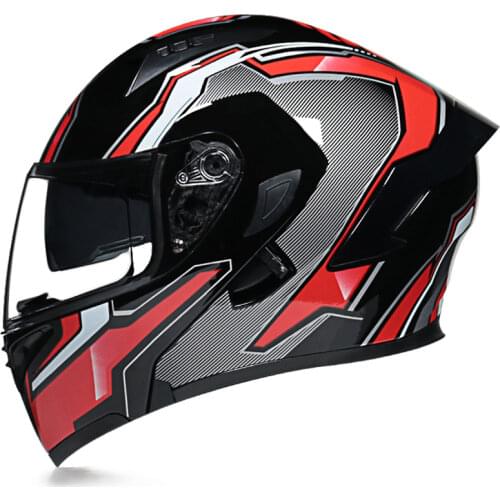 Helmet Motorcycle Cruiser Flip Up Cap Casco Moto Mujer Cross MTB Racing Full Face Casque Off Road Downhill Red Power Capacete