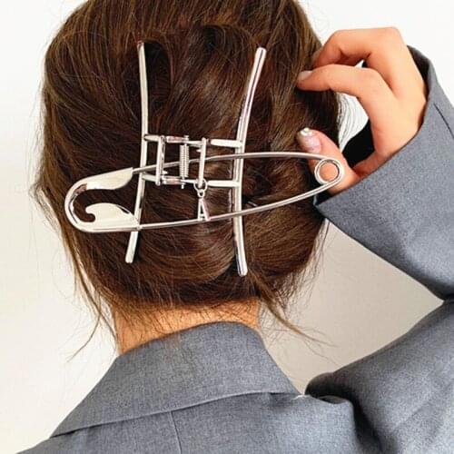 Big Statement Hair Claws Women Fashion Hyperbole Pin Shaped Hair Accessories Hairwear Silver Alloy Hairpin back Head Grabbing