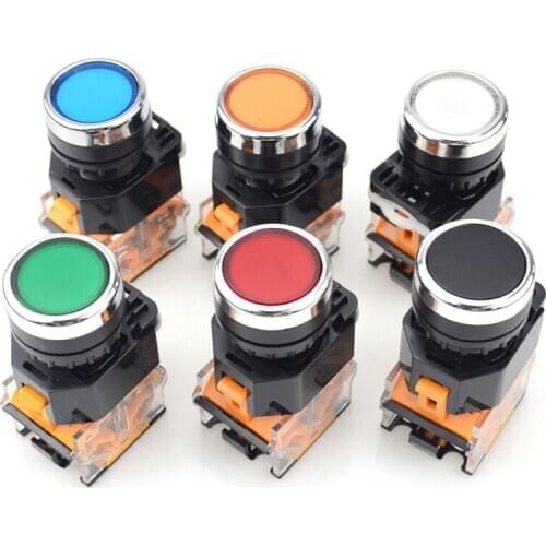 LA38 22mm Latching Self-locking latching Push button switch 1NO 1NC Momentary Push button switches, small push button switch