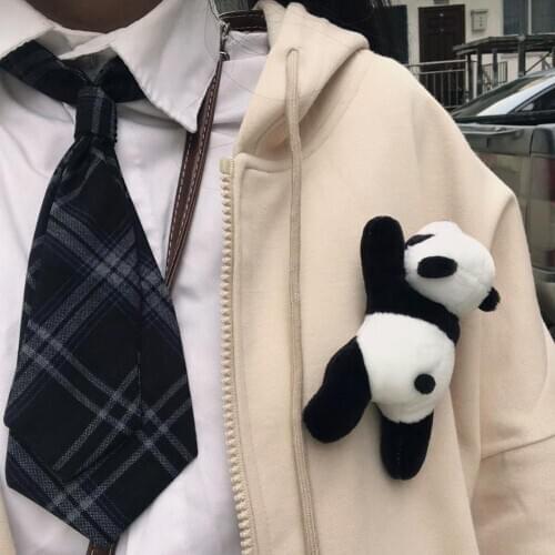 Cute Cartoon Plush Panda Brooch Pin Buckle Clothes Lapel Backpack Decor Gift Cute Brooch Pin For Fashion Dress Coat Accessories