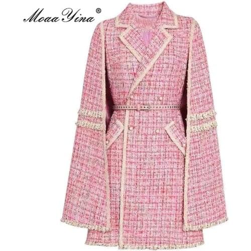 MoaaYina Women's Tweed Coats