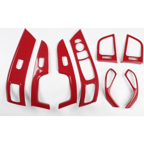 Car Interior Mouldings Door Armrest Window Button Panel Cover Trim Sticker Fit For Hyundai Elantra 2012-2016 LHD Air Outlet Red
