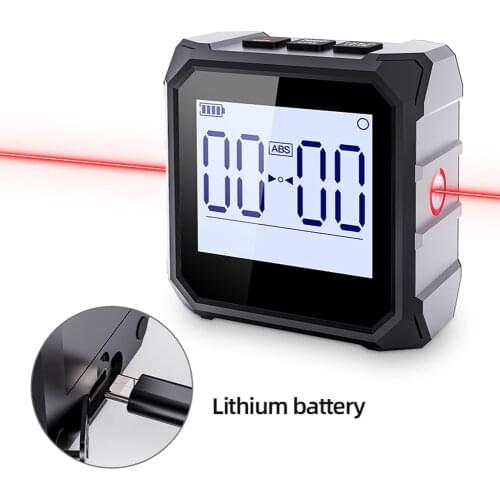 Professional Protractor Digital Inclinometer 360 degree Angle Measure Box Laser Level Ruler USB Chargable angle Inclinometer