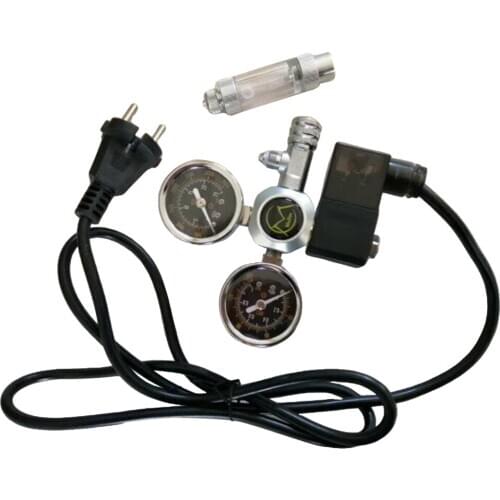 Aluminum Alloy Double-Gauge CO2 Regulator Meter With Co2 Bubble Counter EU