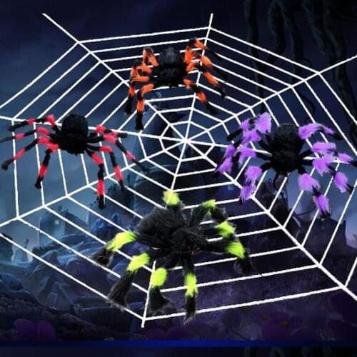 Halloween Props Black Plush Spider Toy Bar Decoration