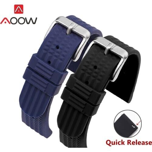 20mm 22mm Silicone Sport Strap Diving Waterproof Rubber Men Replacement Bracelet Band Watch Accessories for Seiko 007 with Pins