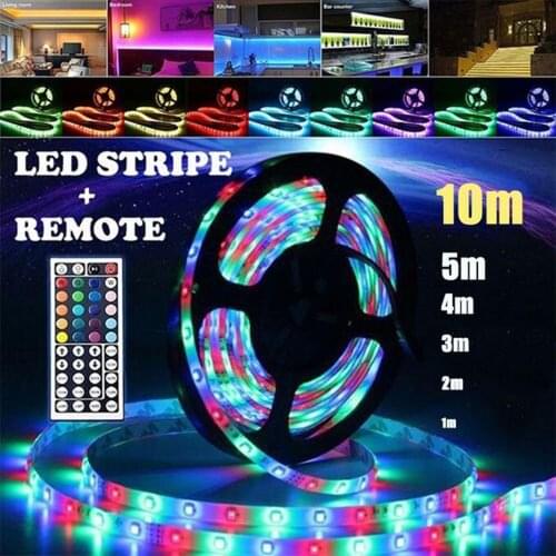 44 Keys Remote Control RGB LED Light Strip Colorful for Home Kitchen TV Party(1m/2m/3m/4m/5m/10m)