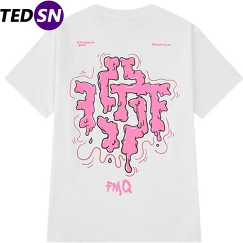 Sleeve Shirt Retro Melting Maze Print Tshirt 2021 Summer Casual Tshirt Harajuku T-Shirt Loose Streetwear Hip Hop Cotton Short