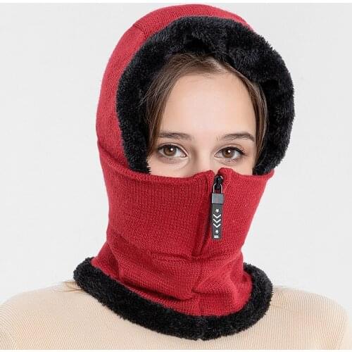 Women Hat Winter Solid Beanie Fur Plush Skullies Outdoor Keep Warm Zipper Adjustable Pink Black Women Winter Hats Gorras Hombre