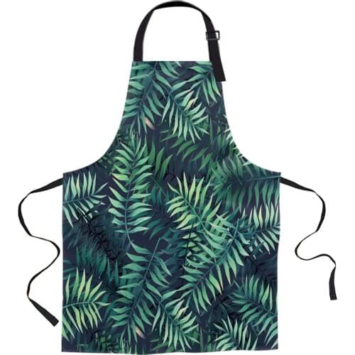 Tropical Jungle Plants Leaves Palm Green Aprons for Women Men Kid Cooking Baking Apron Kitchen Utility Equipment Accessories