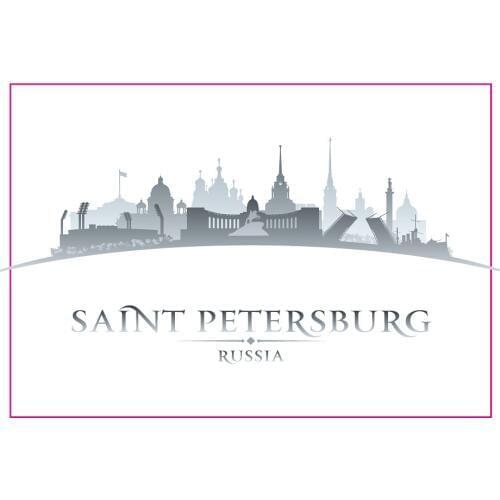 Tourist Magnets ,Saint Petersburg Skypline Wrapped Fridge Magnet 5692 Rigid Metal Souvenir